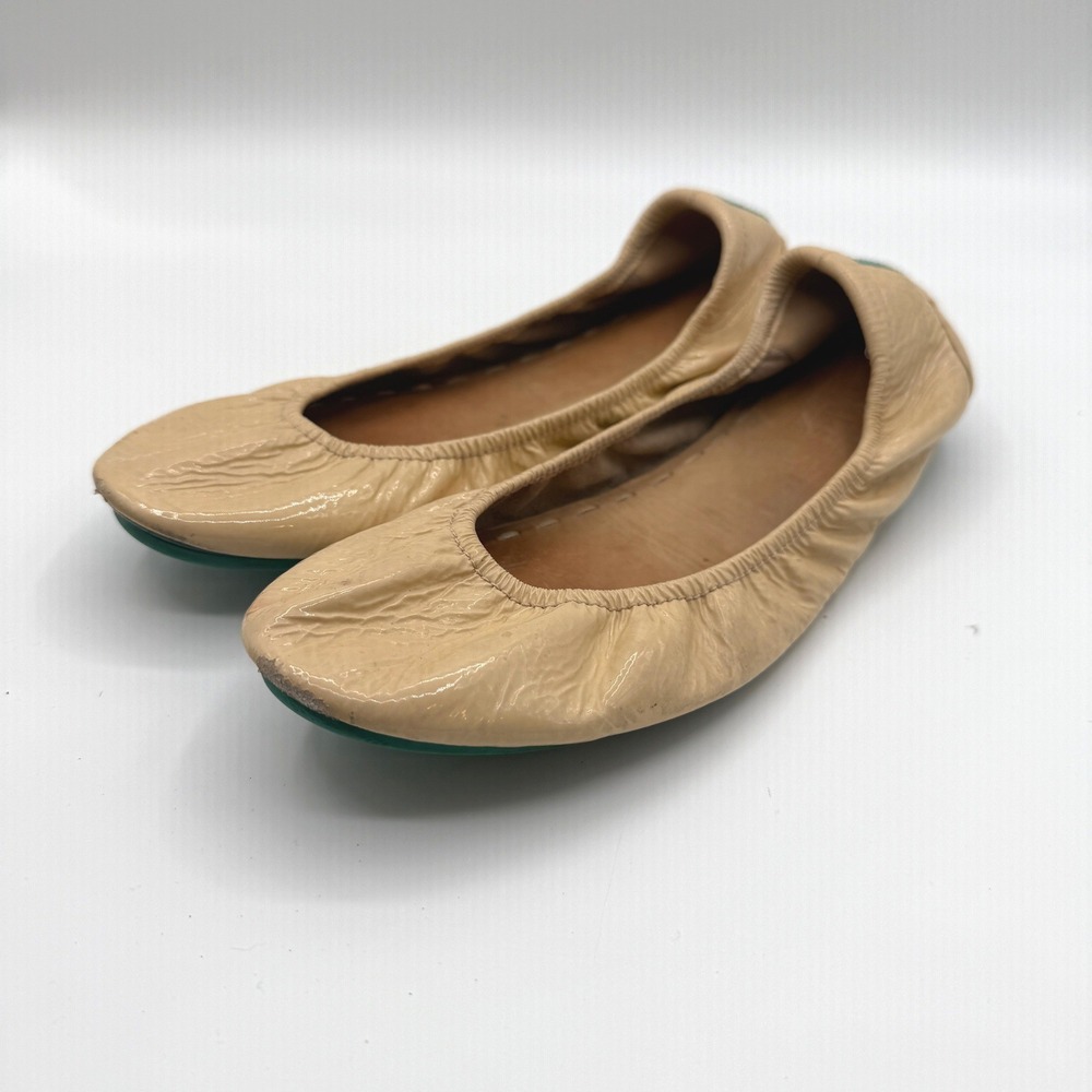 Tieks Ballet Flats Women 10 Nude Patent Leather Foldable Comfort Shoes